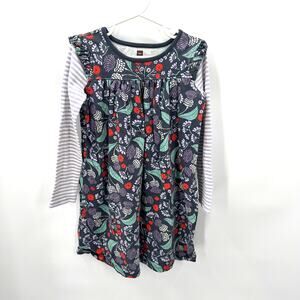 TEA COLLECTION Mighty Floral Ruffle Shoulder Long Sleeve Dress // 7